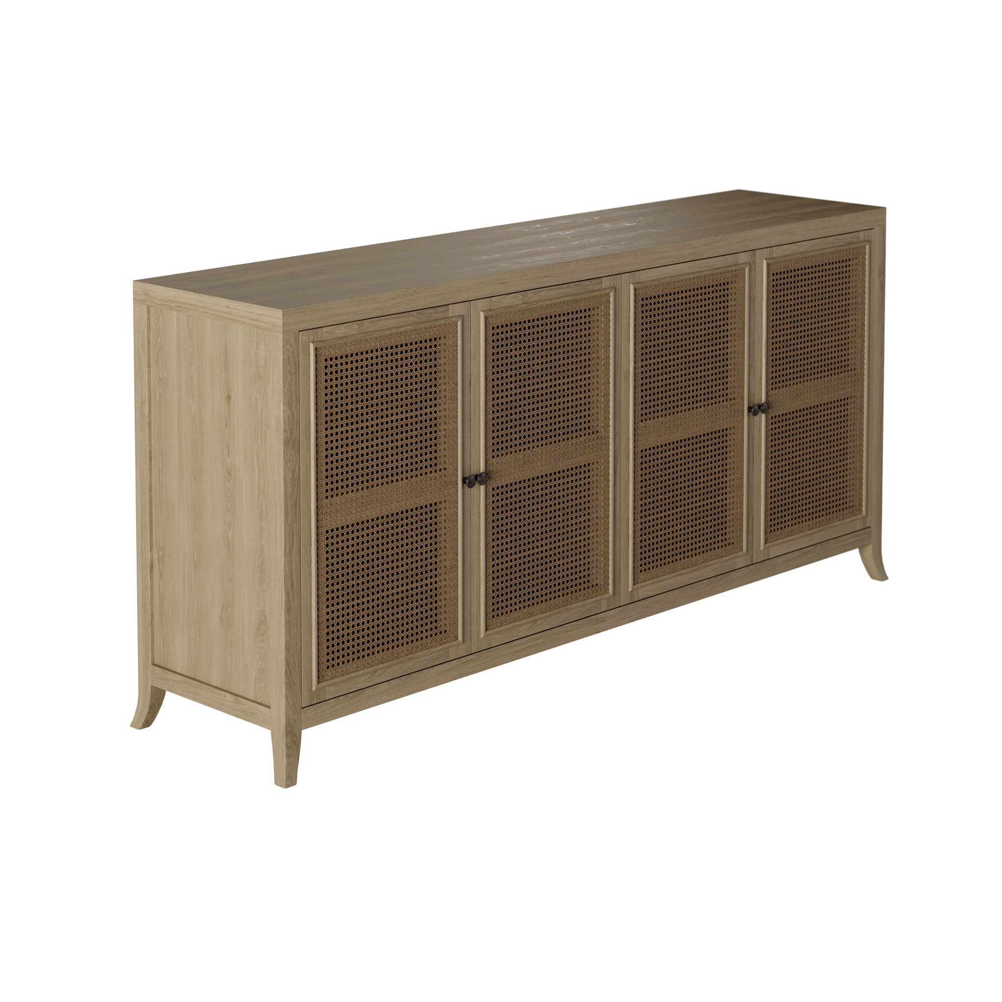 DI Designs Witley Natural Oak Wood Rattan Sideboard